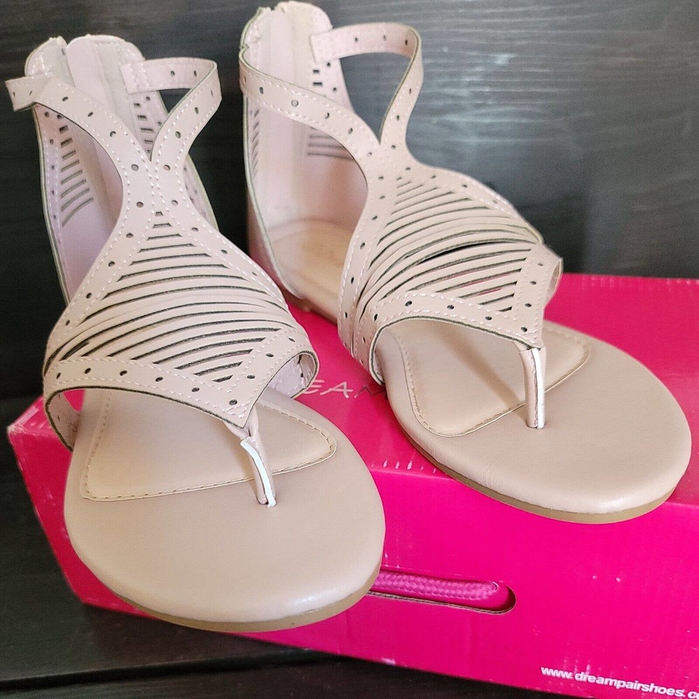 DREAM PAIRS Women's Flat Sandals Fashion Comfort Gladiator Shoes US 5